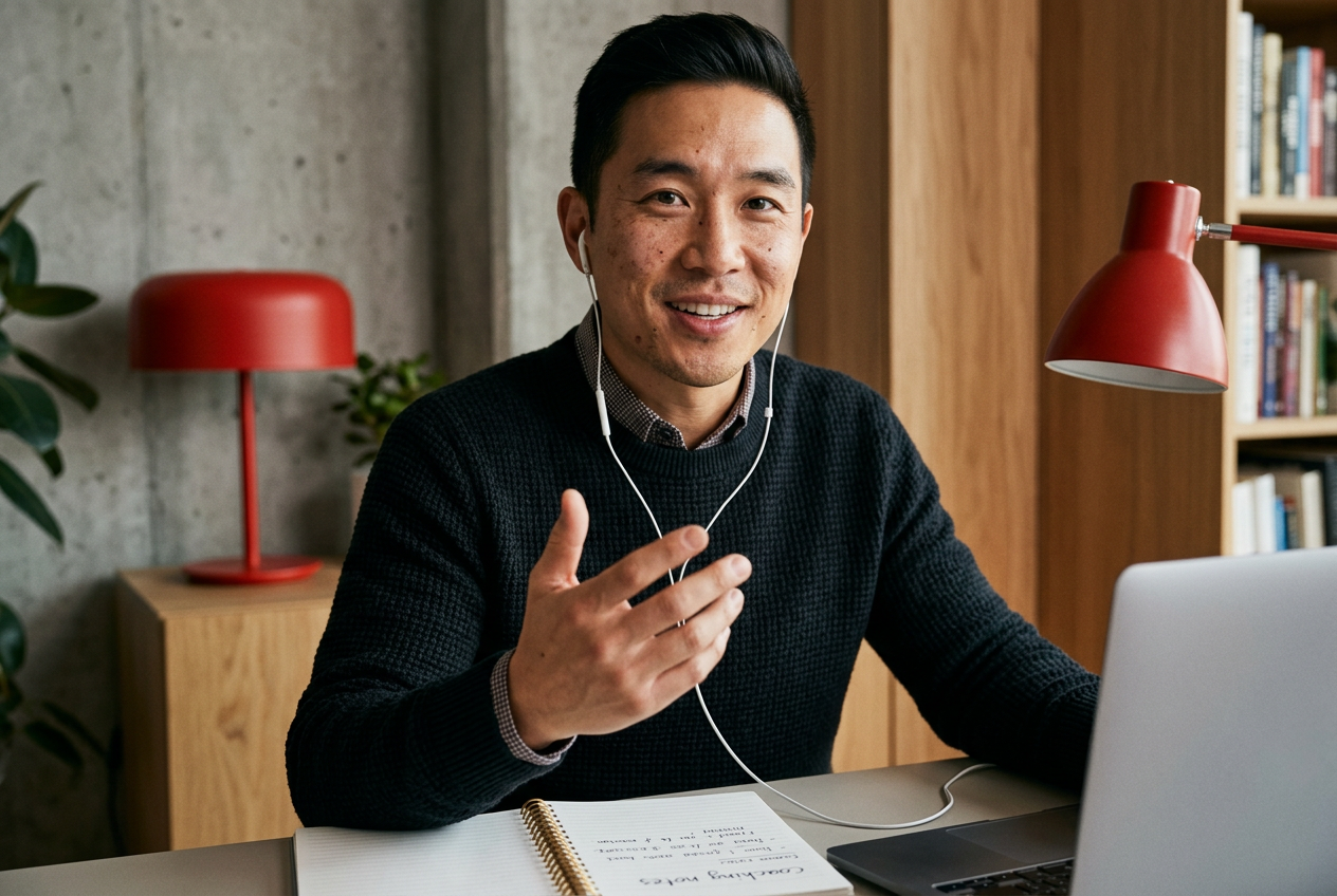 Health coach leading a remote client consultation