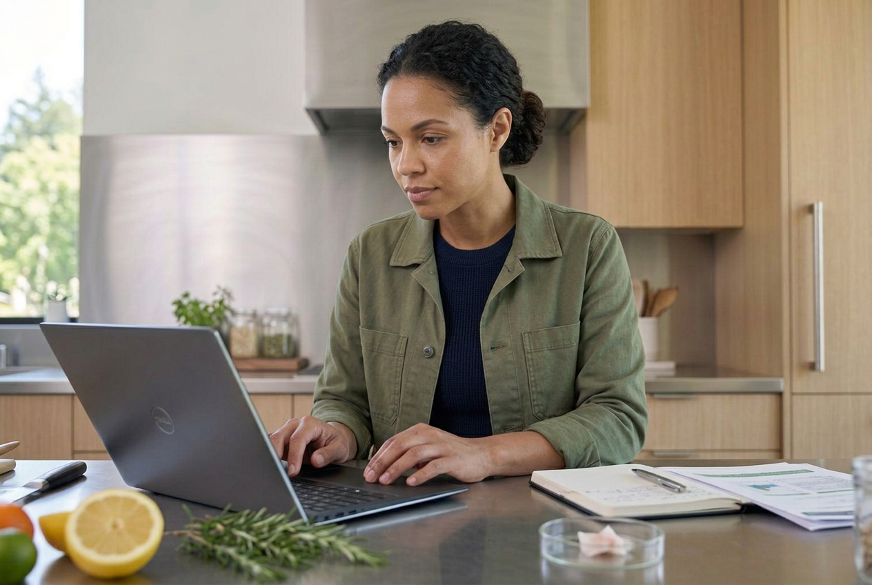 Nutritionist reviewing a personalized care plan